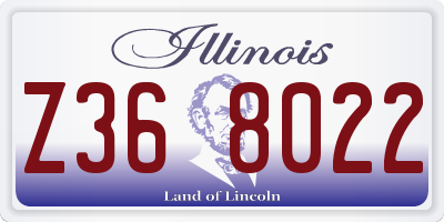 IL license plate Z368022