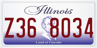 IL license plate Z368034