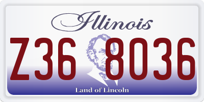 IL license plate Z368036