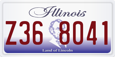 IL license plate Z368041
