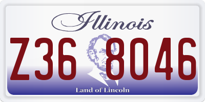 IL license plate Z368046