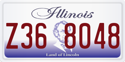 IL license plate Z368048