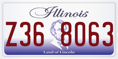 IL license plate Z368063