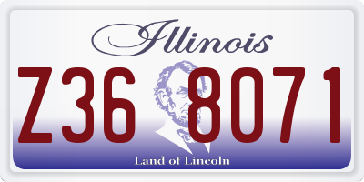 IL license plate Z368071
