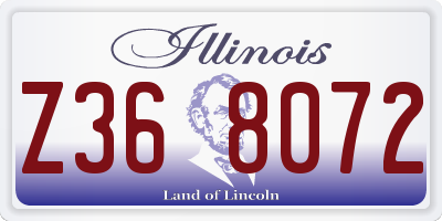 IL license plate Z368072