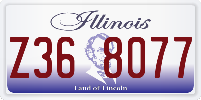 IL license plate Z368077