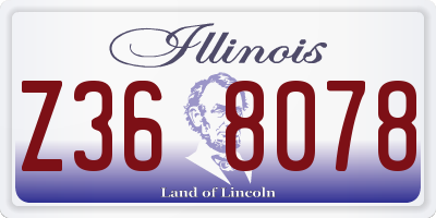 IL license plate Z368078