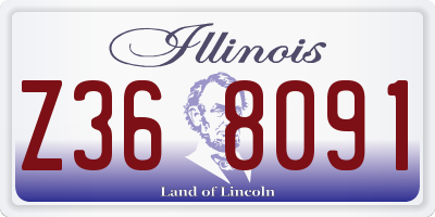 IL license plate Z368091