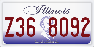 IL license plate Z368092
