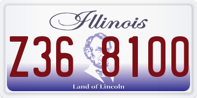IL license plate Z368100