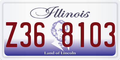 IL license plate Z368103