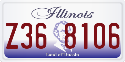 IL license plate Z368106