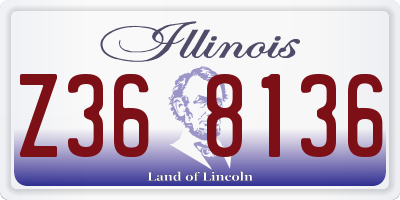 IL license plate Z368136