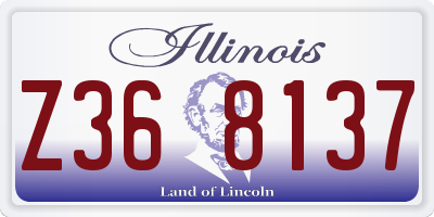 IL license plate Z368137