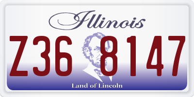 IL license plate Z368147