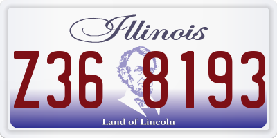 IL license plate Z368193