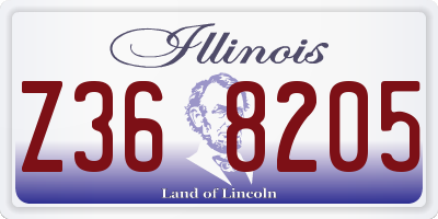 IL license plate Z368205