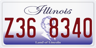 IL license plate Z368340