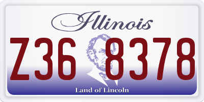 IL license plate Z368378
