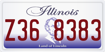 IL license plate Z368383