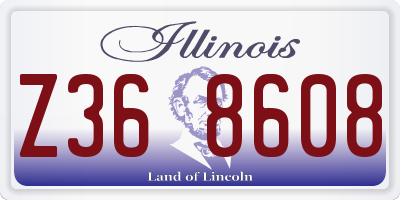 IL license plate Z368608