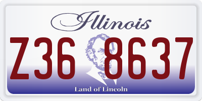 IL license plate Z368637