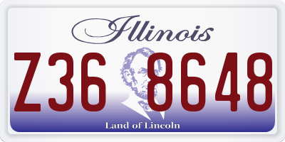 IL license plate Z368648