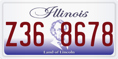 IL license plate Z368678