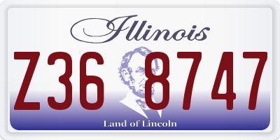 IL license plate Z368747