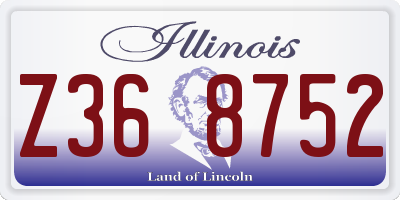 IL license plate Z368752