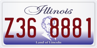 IL license plate Z368881