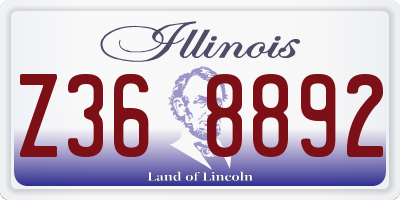 IL license plate Z368892