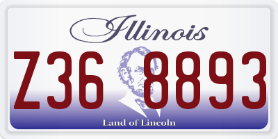 IL license plate Z368893