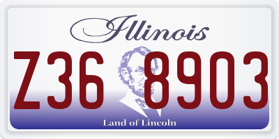 IL license plate Z368903