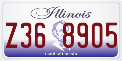 IL license plate Z368905
