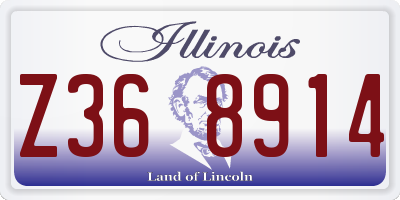 IL license plate Z368914
