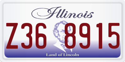 IL license plate Z368915