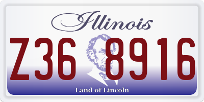 IL license plate Z368916