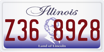 IL license plate Z368928