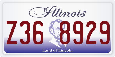 IL license plate Z368929