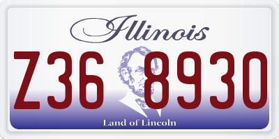 IL license plate Z368930
