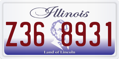 IL license plate Z368931