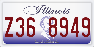 IL license plate Z368949