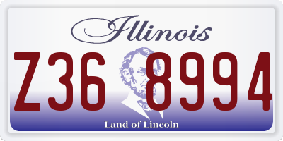 IL license plate Z368994
