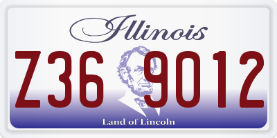 IL license plate Z369012