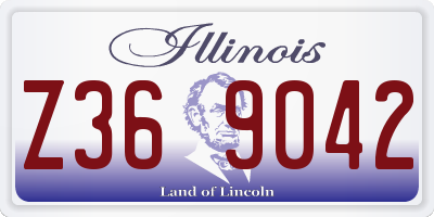 IL license plate Z369042