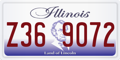IL license plate Z369072