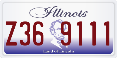 IL license plate Z369111