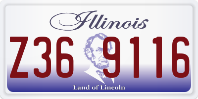 IL license plate Z369116