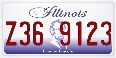 IL license plate Z369123